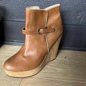 Stella McCartney, brown platform leather boots